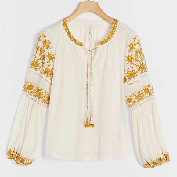 Anthropologie Tops - Anthropologie Aja embroidered blouse